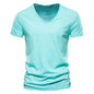 Soft V-Neck Tee For Men With 100 Percent Cotton Breathable Fit