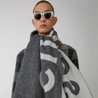 Warm Cashmere Scarf with Large Monogram for Everyday Ease and Style