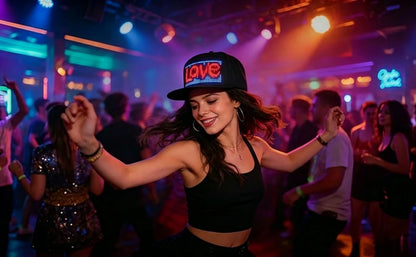 LED message display baseball cap with customizable text