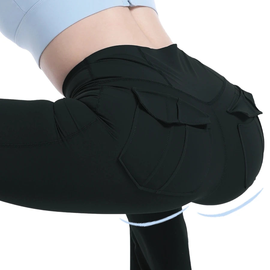 High-Waist Yoga Pants With Hidden Pockets For Women Performance Four-Way Stretch