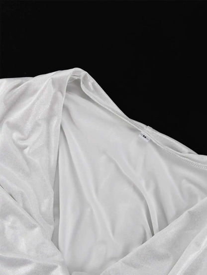 Classic Dress White Maxi Knit Silhouette for Sculpting Evening Wear