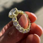Geometric Engagement Ring With Zircon Centerpiece In Sterling Silver