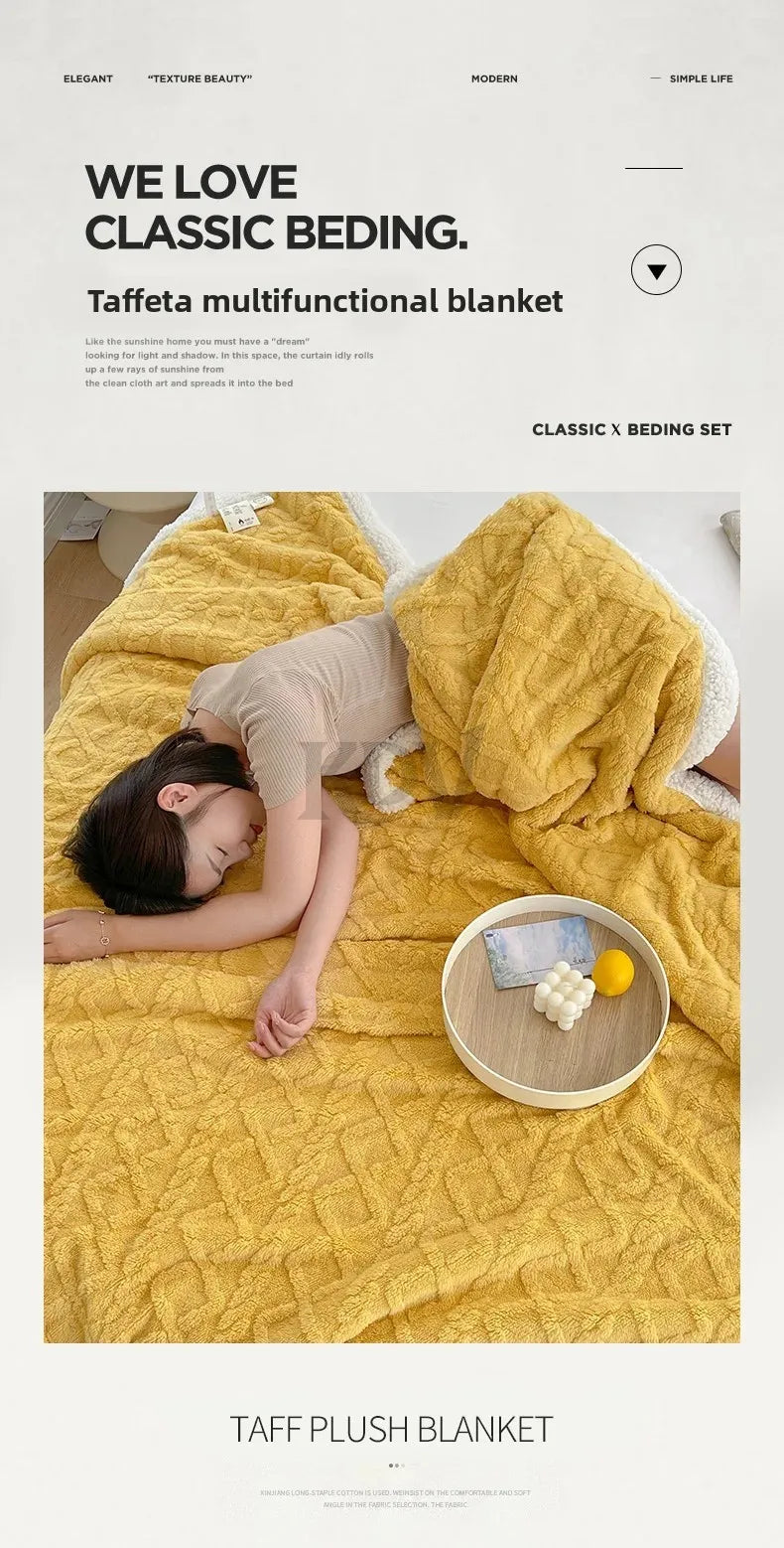 Ultra Blanket With Double Layer Milk Velvet And Lambswool Warmth