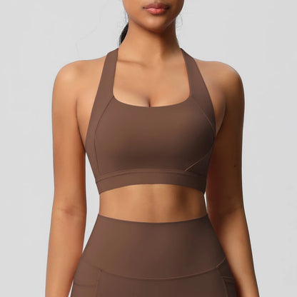 Women’s Yoga Bra Crop Top Nylon Elastane Supportive Sling Back