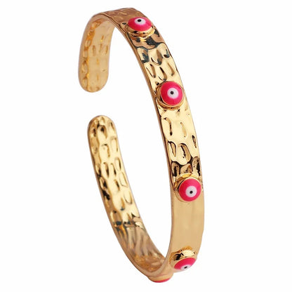 Women’s gold-plated evil eye crystal cuff bracelet