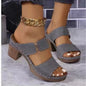 Leather Sandals with Wedge Heel for Breathable All Day Support