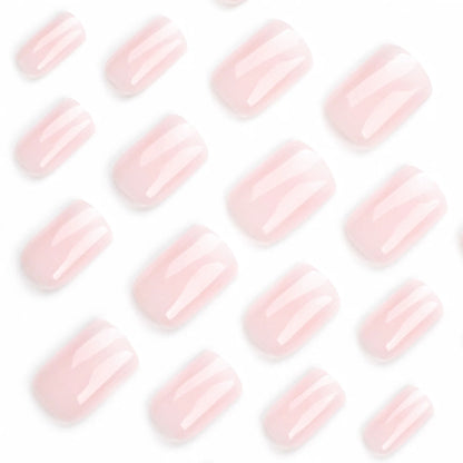 Glossy Press on Nails Set Short Oval Shiny Gradient French Nail Art Design Reusable Full Cover Fake Nails with Glue for Girls