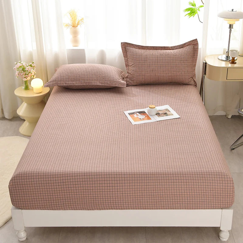 Soft Bedsheet Simple Style Bed Cover Single/Queen/King Size Bed Linen Home Fitted Sheets 침대시트 (Pillowcase Need Order)