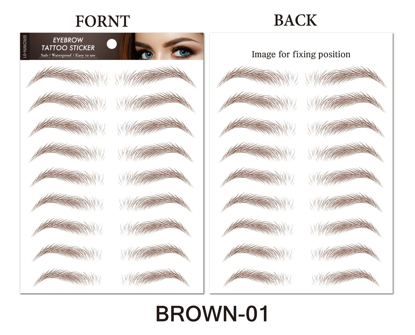 Women’s 6D Eyebrow Tattoos Stickers Waterproof Long Lasting Hair Like Brows