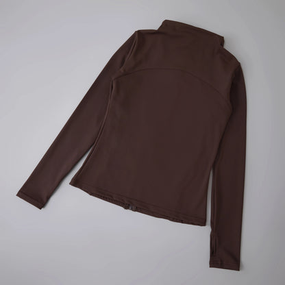 Long Sleeve sport fitness yoga clothing womens fitness crop top coat outfits for women slim yoga jackets zipper sport jacket