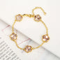 Silver Plated Rose Gold Clover Bracelet - Luxurious High Quality Jewelry for Women