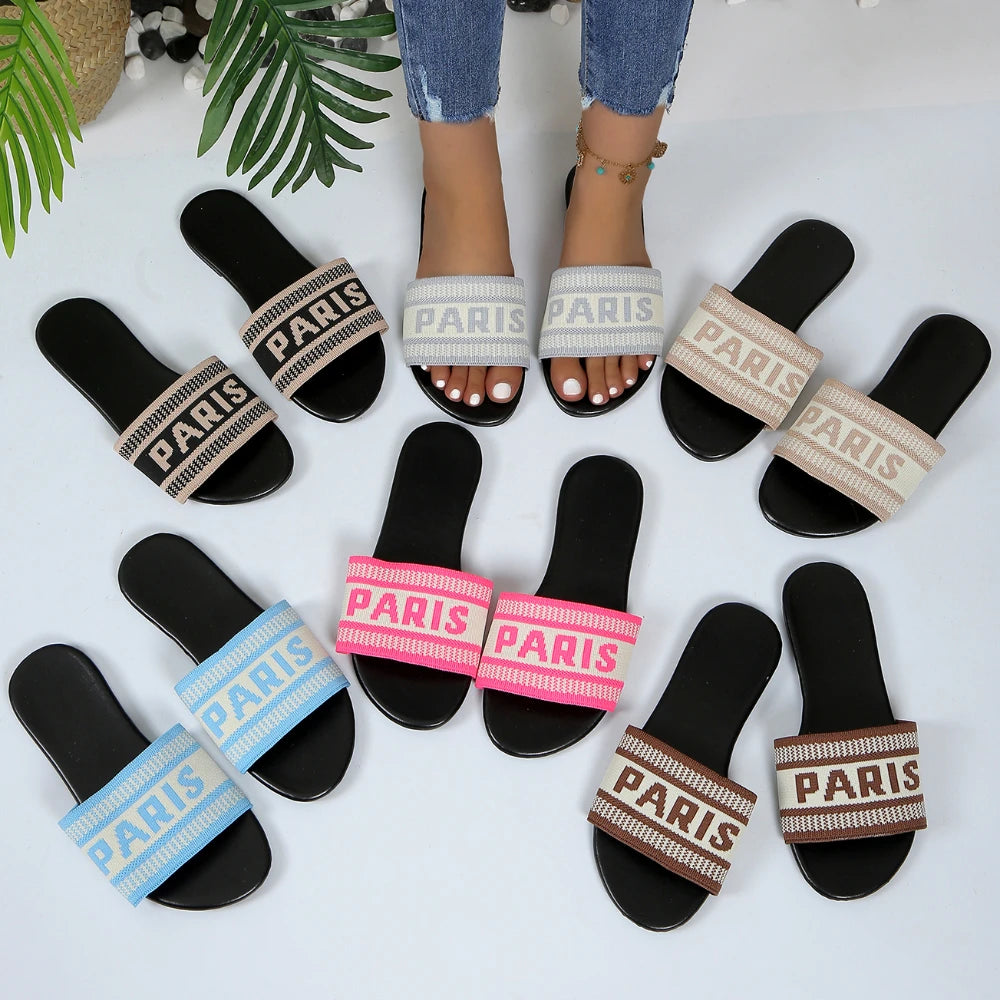 Soft Womens Summer Slippers With Cushioned Insole Flat Heel