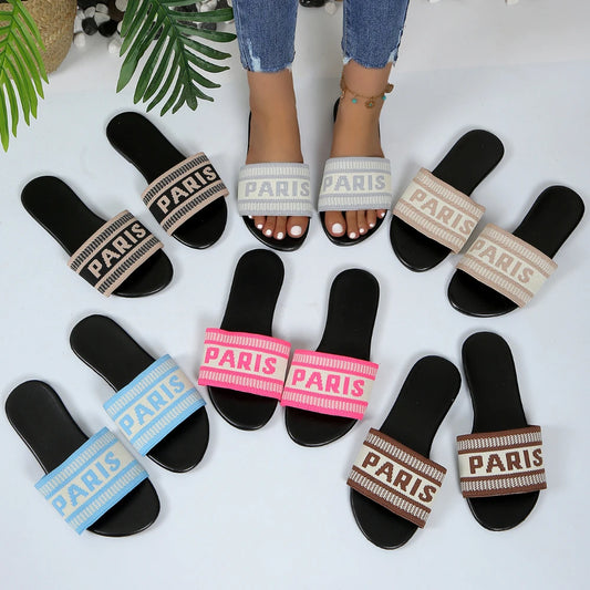 Soft Womens Summer Slippers With Cushioned Insole Flat Heel