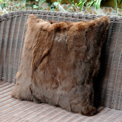 Natural Fur Patchwork Cushion Cover for Sofa, Genuine Rabbit Fur Cushion Cover, Home Decoration