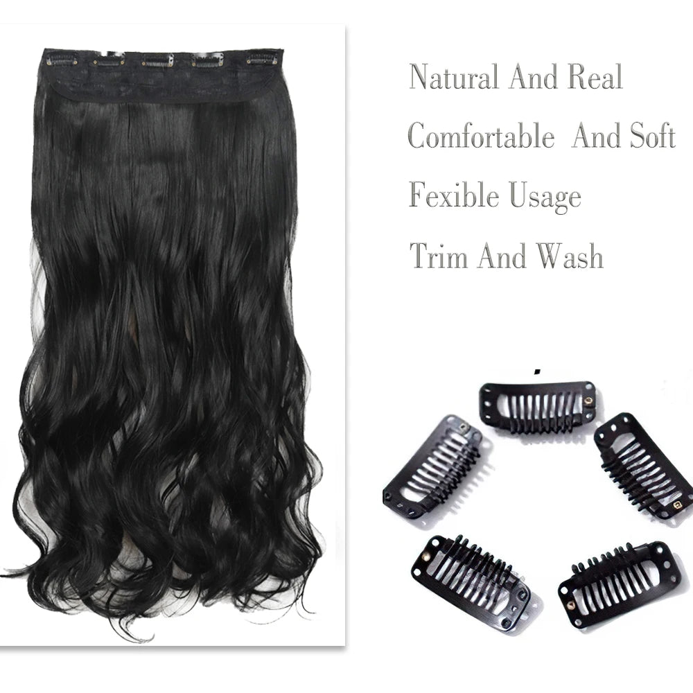 Wavy Clip In Hair Extensions Five Clip Set for Fuller Waves