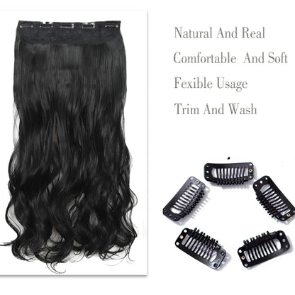 Wavy Clip In Hair Extensions Five Clip Set for Fuller Waves