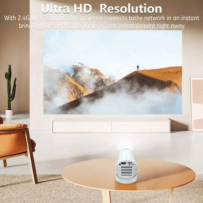 Mini HD Portable Projector 1280x720P - High Brightness 2.4G WiFi Home Theater