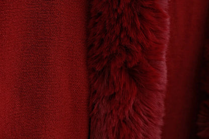 Double Layer Faux Fur Trim Womens Knitted Poncho Shawl Warm Cape Multiple Colors Ideal for Fall and Winter Daily and Formal Wear