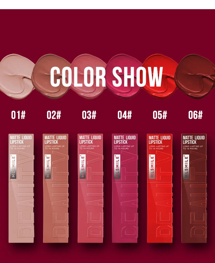 3 PCS Matte Ink Liquid Lipstick Long Lasting Velvet Nude Lip Gloss Non-stick Cup Waterproof Lips Tint Waterproof Make Up