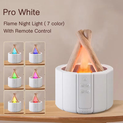 2025 New Simulated Flame Aroma Diffuser - Bonfire Air Humidifier Ultrasonic Cool Mist LED Essential Oil Lamp