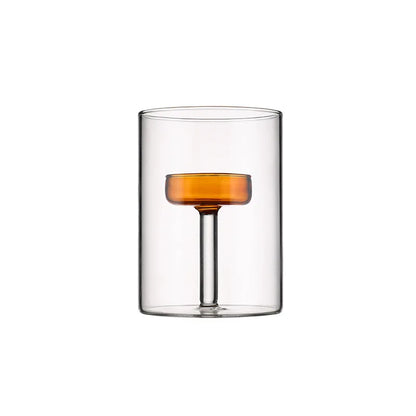 Glass candle holder for block candles and table decor