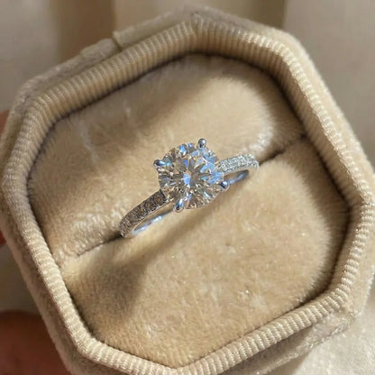 Radiant Ring with Zircon Accent in Sterling Silver for Everyday Wear