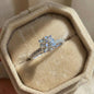 Radiant Ring with Zircon Accent in Sterling Silver for Everyday Wear