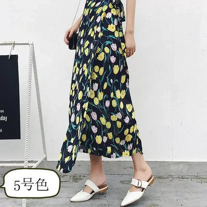 Women's Linen Skirt Wrap With High Waist A-Line Midi Silhouette And Lightweight Draping