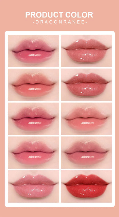 Set of 10 Shimmering Lip Glosses, Easy to Apply, Lip Glaze, Lipstick, Non-Stick Cup, Non-Fading, Moisturizing, Shiny Lip Gloss, Glass Lip, Shimmering Pearlescent Lip Gloss Set