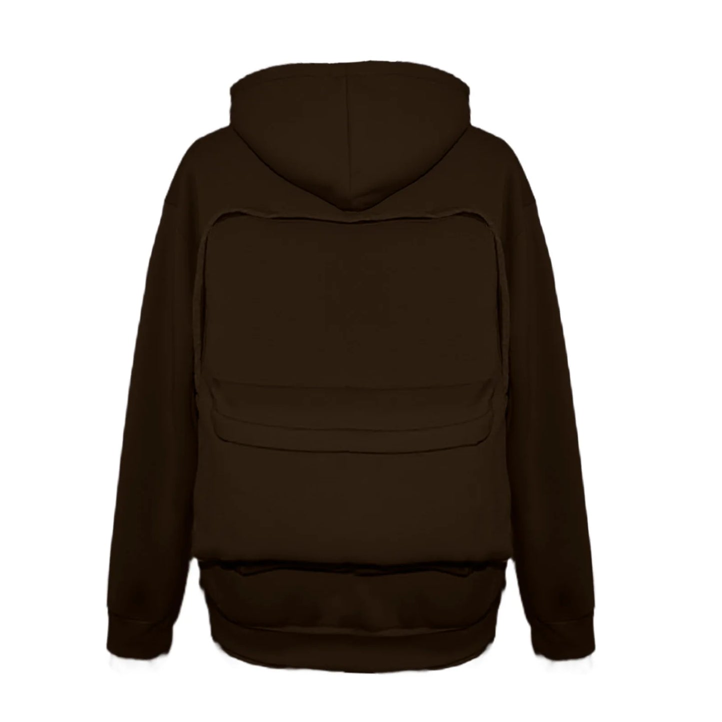 Street Style Backpack Hoodies Men Loose Zip Hooded Sweatshirt Attached Bags and Pockets Y2K Style Integrated School Bag Hoodie