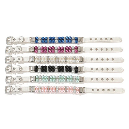 Pet Leash Collar Jewelry Pearl Cat Necklace Small and Medium-sized Dog Harnesses Supplies Wholesale