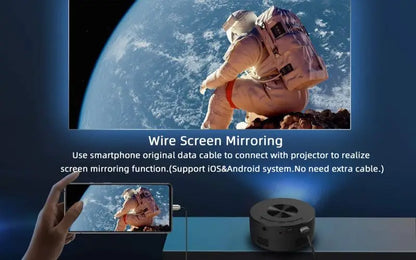 HD Mini Portable Projector Home Media Player Audio LED YT200 Same Screen Projector For Android IOS
