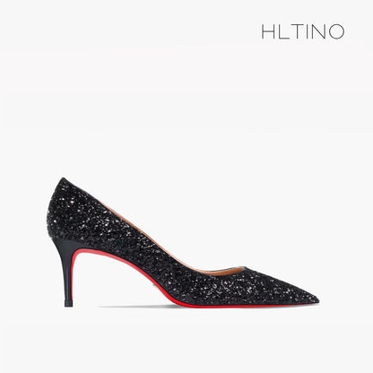 Couture Luxury Red Bottom Glitter Heels | Merch Gone Viral.
