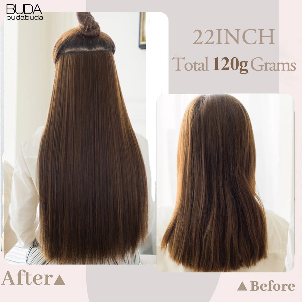 Long Clip In Hair Extensions for Length and Volume 22 Inch