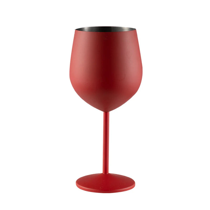 500ml Stainless Steel Wine Glass Goblet Sets Durable Metal Cup for Red Wine Champagne Bar Party Kitchen Goblets Drinking Utensils