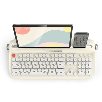 Retro Wireless Bluetooth Typewriter Keyboard 108 Keys Abs Office