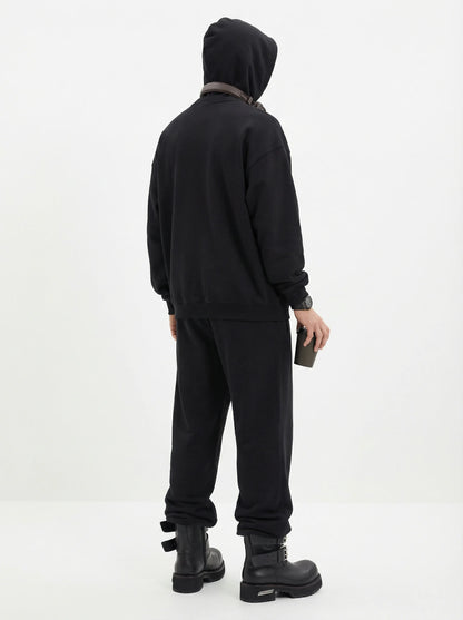 Unisex Cotton Blend Fleece Hoodie And Pants Set With Relaxed Fit And Soft Texture