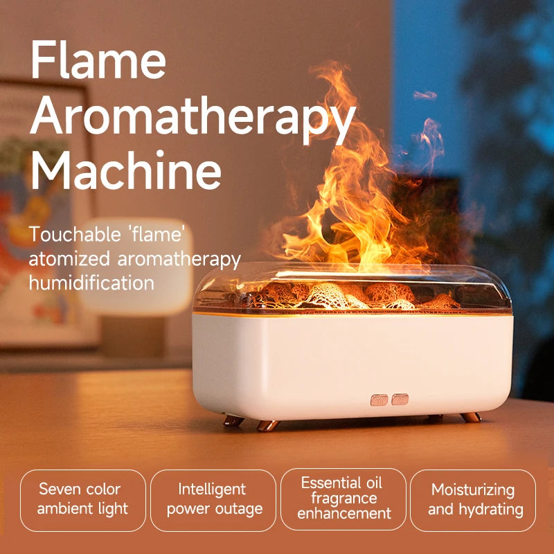 Flame Essential Oil Diffuser with Colorful Night Lights 300ML USB Home Ultrasonic Aromatherapy Fragrant Oil Humidifier Vaporizer