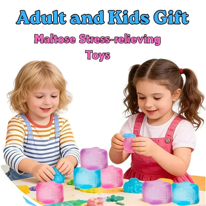 NeeDoh Jellyfish and Cube Squish Toy Made of Plastic for Stress Relief