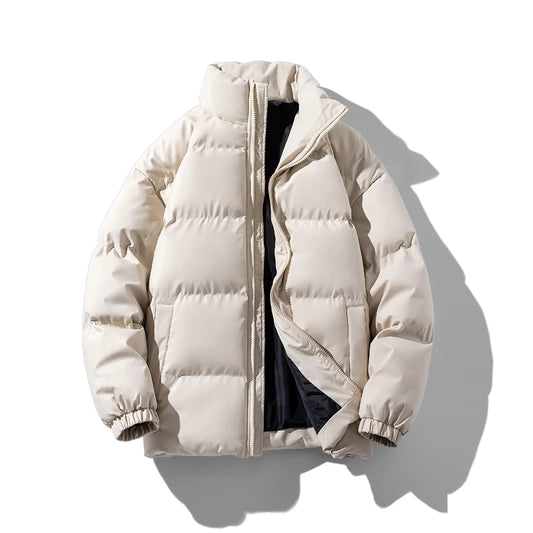 Autumn and Winter Puffer Jacket Men Vintage Warm High Neck Zipper Design Cotton-Padded Coat SINOBILLOW