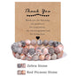 Beachwear Style Bracelet Set for Couples with Natural Amethyst Cat Eye Beads and Gift Card
