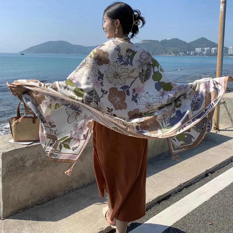 Women's printed beach sarong wrap scarf and sun cover