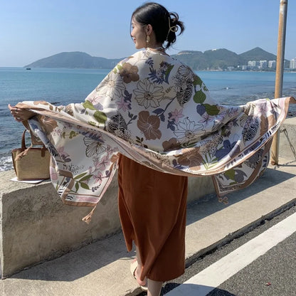 Women's printed beach sarong wrap scarf and sun cover