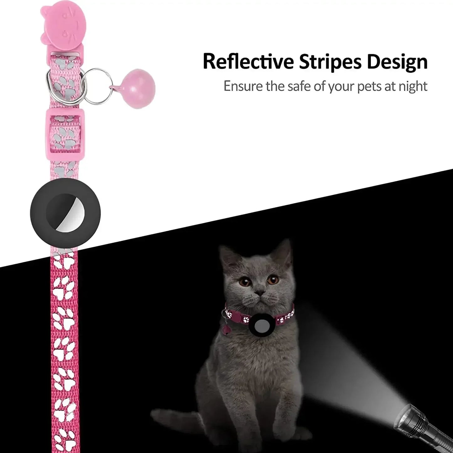 Reflective GPS Pet Tracker Collar With Breakaway Waterproof Housing