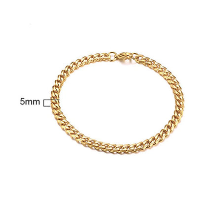 Stainless steel Cuban link chain bracelet