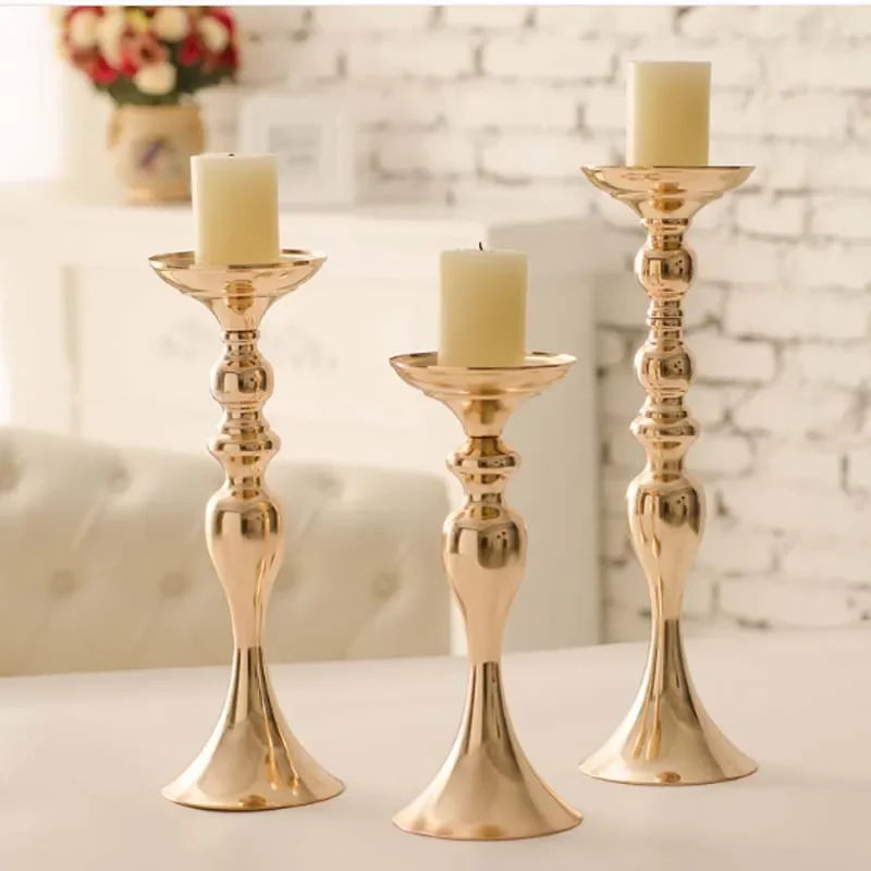Gold Metal Candle Holder Lantern Centerpiece For Weddings At Home