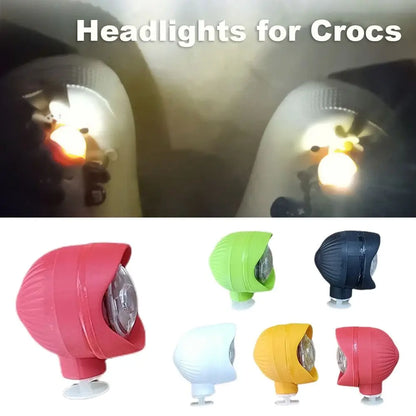 2Pcs LED Headlights for Crocs Shoe Light Up Charm with 3 Light Modes Flashlight Lights Waterproof Adults Kids Night Runners
