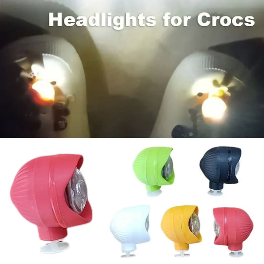 2Pcs LED Headlights for Crocs Shoe Light Up Charm with 3 Light Modes Flashlight Lights Waterproof Adults Kids Night Runners