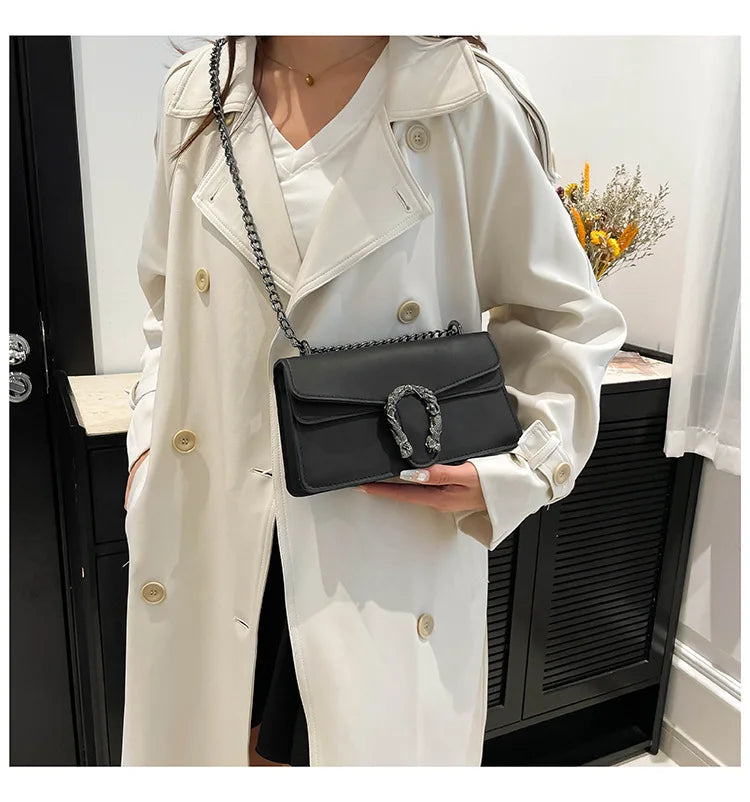 Square Crossbody Bag with Chain Strap for Women Durable Lightweight