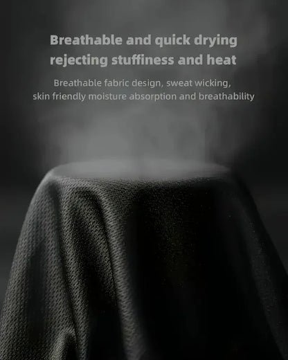 Black knit fabric with a textured surface for a men's sporty set, ideal for breathable athletic wear.